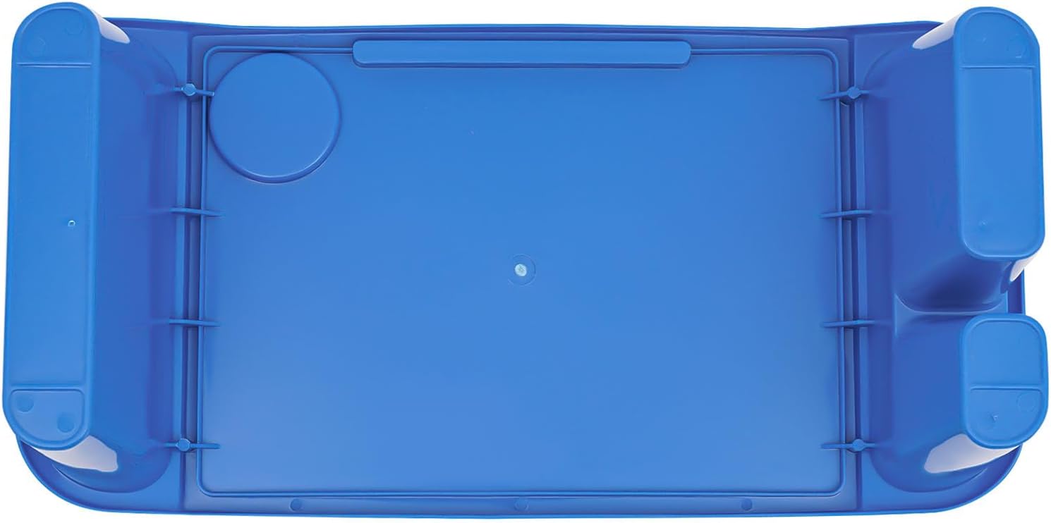 6 Pack Kids Lap Desk Tray with Storage Slots, Portable Lap Desk, Activity Tray, Drawing, Stackable, Writing, Eating, Classroom, 19.69" L x 9.84" W x 7.1" H (Blue)