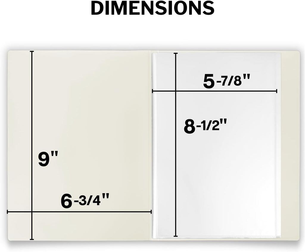 Dunwell Small Binders with Sleeves - Presentation Books 5.5x8.5 (2-Pack, Ivory), 24-Pockets, Displays 48 Half Size Pages or 5.5 x 8.5 Mini Booklets, Acid-Free Archival Quality