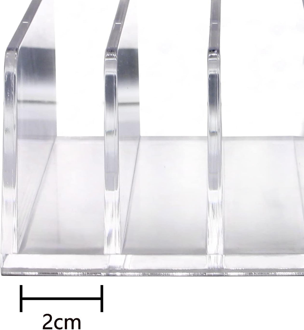 6Pack Acrylic Mail Organizer for Sorting Mail, Business Card, 5Slot Acrylic Mail Sorter for Desktop Shelf, Clear Bill Money Divider for Cash Envelope, Desk Organizer, Home and Office Use