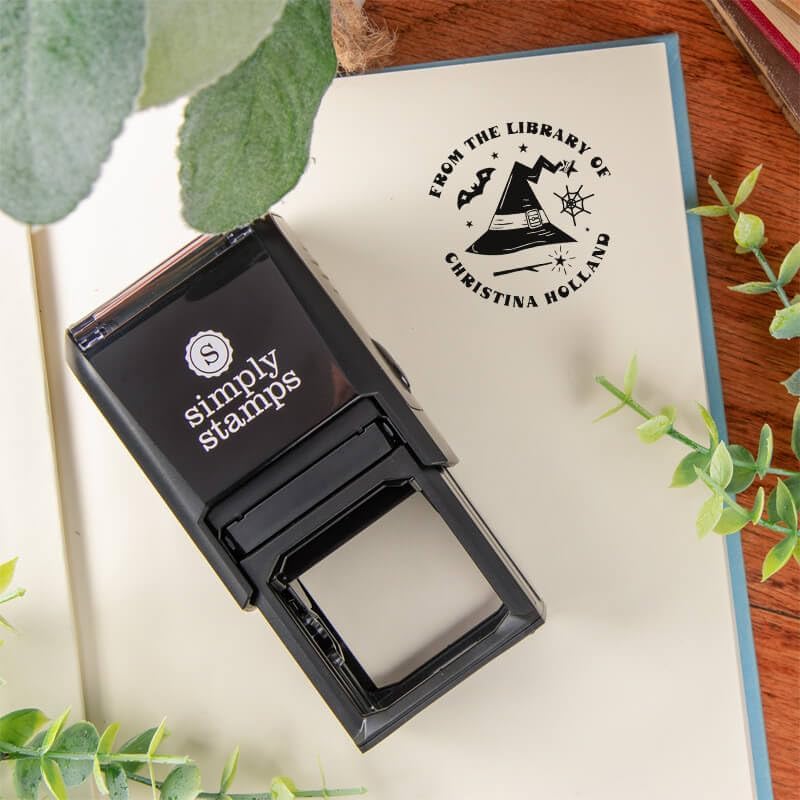 from The Library of Embossers & Stamps for Fantasy Book Readers | Custom Embosser | Custom Stamp | Ex Libris | Elevate Your Fantasy Collection of Stories and Novels (Design 20, Self-Inking Stamp)