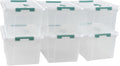 6 Pack 14 L Clear Storage Latch Box, Plastic Storage Bins with Lids