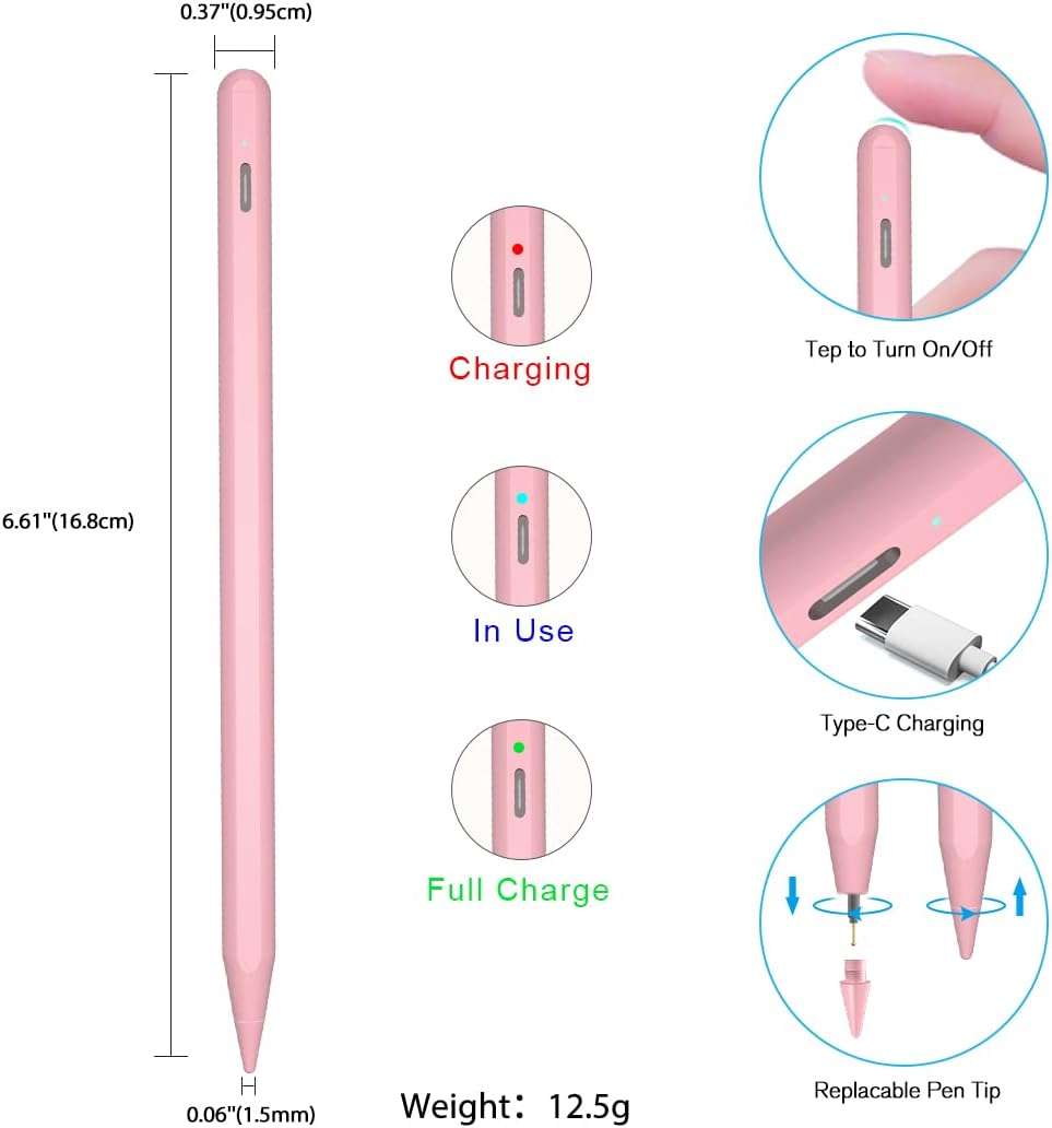 ANYQOO Stylus Pen for iPad 6th-11th Generation - Fast Charge Magnetic Pencil, Compatible with 2018-2025 Apple iPad Pro 11"/12.9"/M4, iPad Air 3/4/5/M2/M3, iPad mini 5/6 Gen/A17Pro