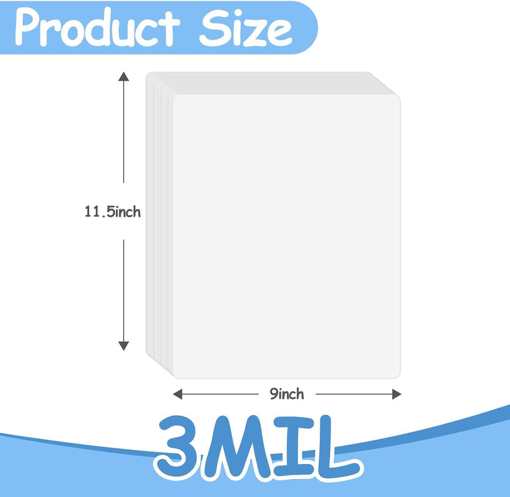 Clear Thermal Laminating Pouches 3mil Letter Size Plastic Laminator Sheets 9 x 11.5 Inch (1500 Pack)