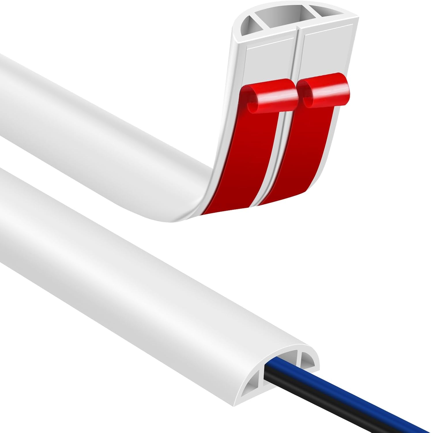 Floor Cord Covers for Wires 6FT Cable Hider Wire Cover Self Adhesive Cord Hider Floor for Offices, Homes, Workshops, Warehouses Cable Cavity 0.39" W x 0.27" H
