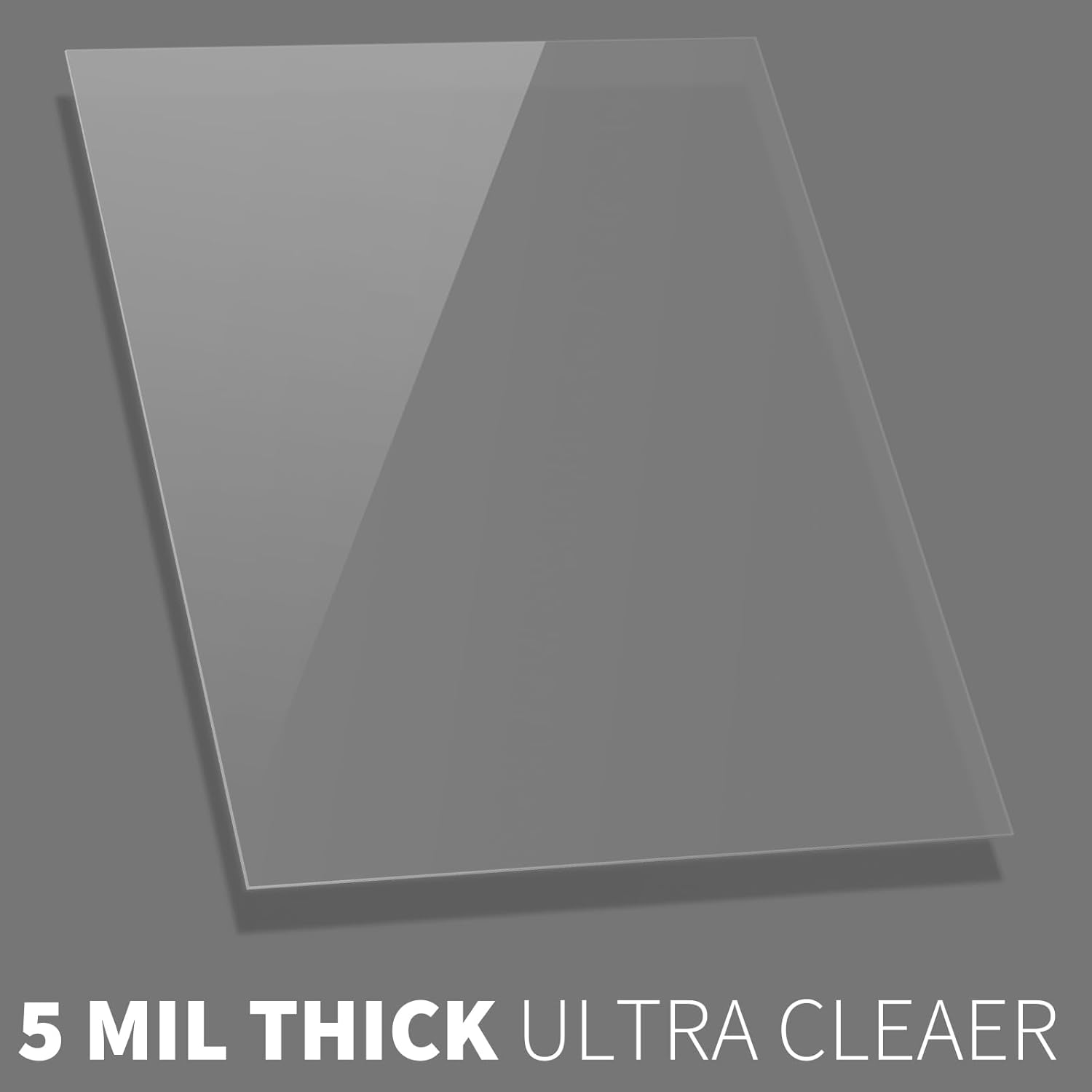 Binditek 100 Pack 5 Mil Clear Binding Covers, Ultra Clear, 8.5 x 11 Inches, Letter Size, Square Corners, Un-Punched, Office Supplies