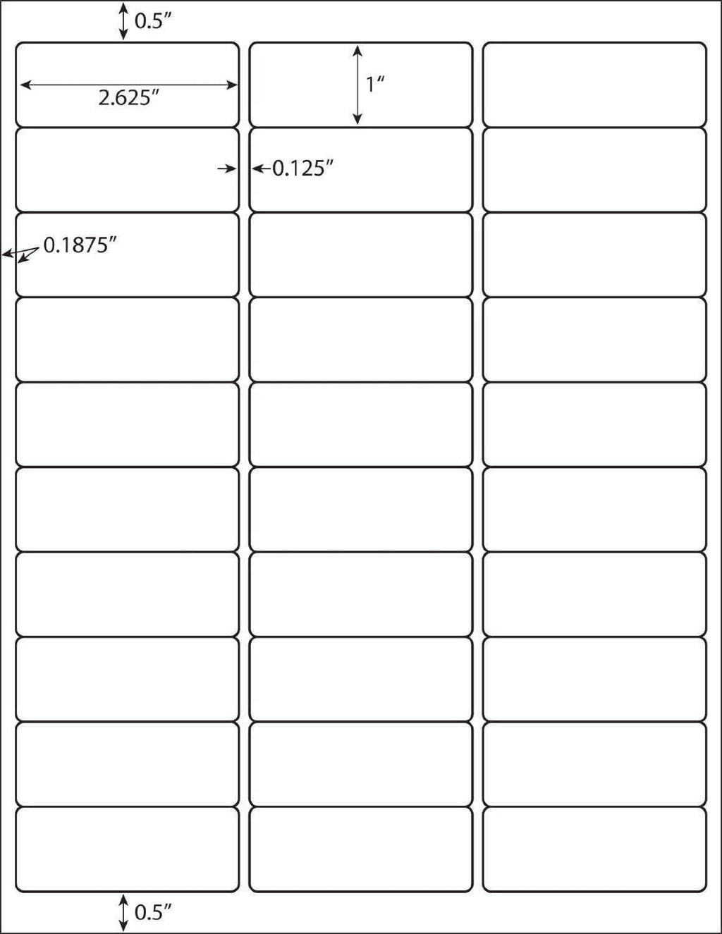 1" x 2-5/8" Address Labels, 30 up Blank Shipping Labels, 250 Sheets Address Mailing Sticker Labels for Laser and Inkjet Printers (7500 Labels)