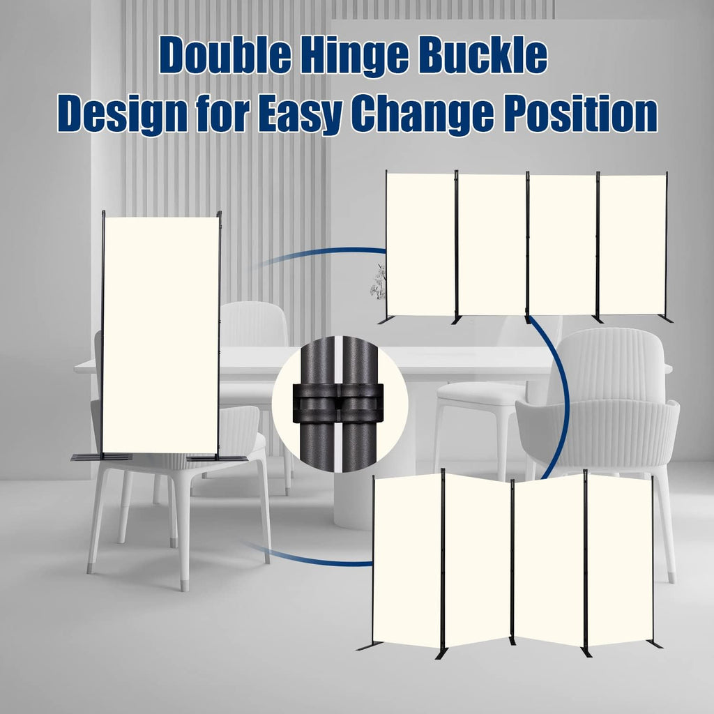 Room Divider 6FT Portable Room Dividers and Folding Privacy Screens, 136'' W Fabric Divider for Room Separation, 4 Panel Partition Room Dividers Freestanding Wall Divider Screen for Dorm Studio Office