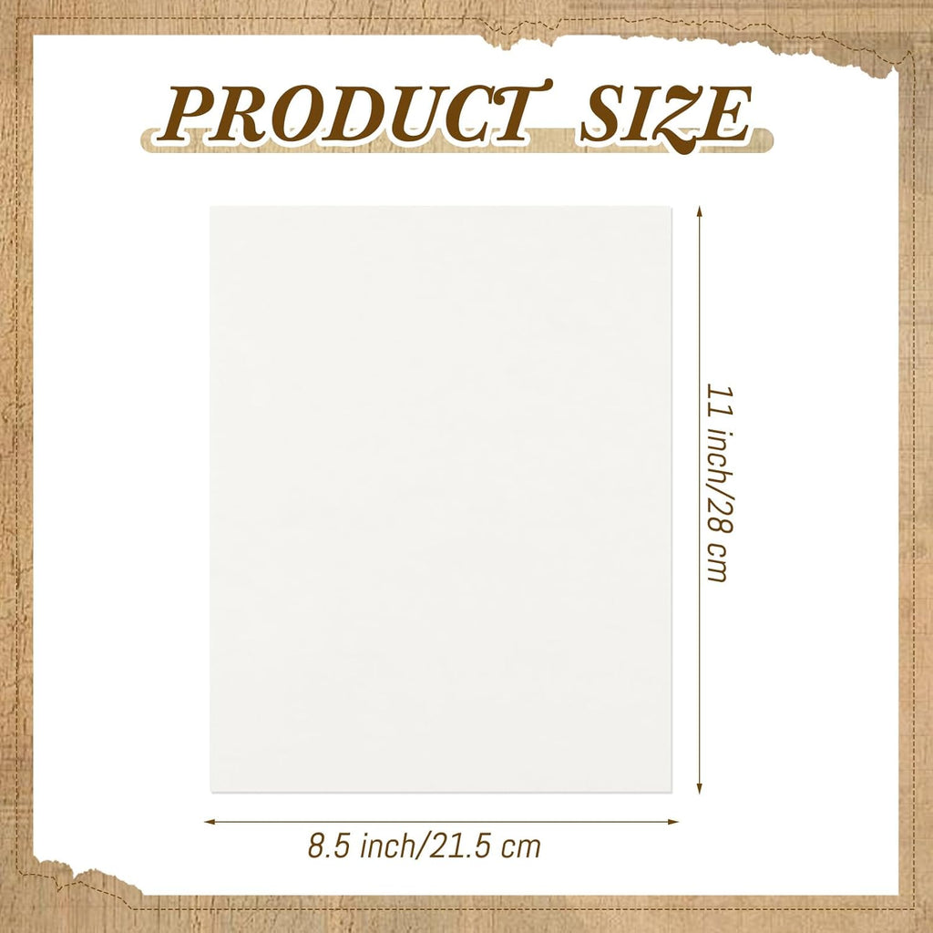 Epakh 100 Pcs Old Age Parchment Paper 8.5 x 11 Inch Standard Letter Vintage Colored Old Parchment Semblance Double Side Printing Paper (White)