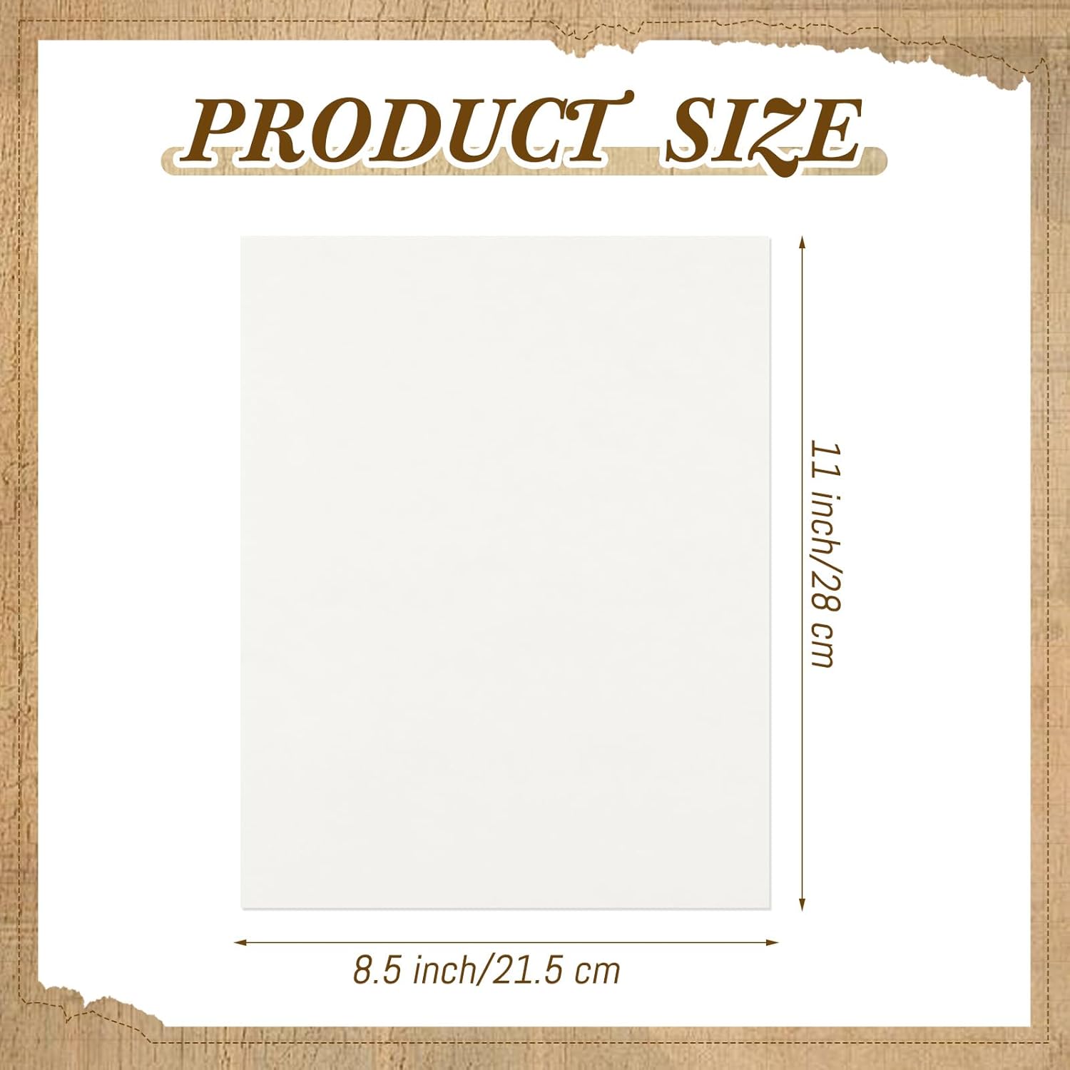 Epakh 100 Pcs Old Age Parchment Paper 8.5 x 11 Inch Standard Letter Vintage Colored Old Parchment Semblance Double Side Printing Paper (White)
