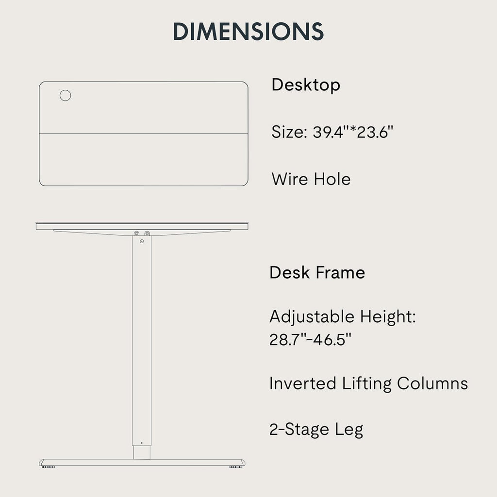 Adjustable Stand Up Desk Standing Desk, 40x24 Inches Home Office Desks with Memory Preset Computer Workstation, Splice Black Top + Black Frame