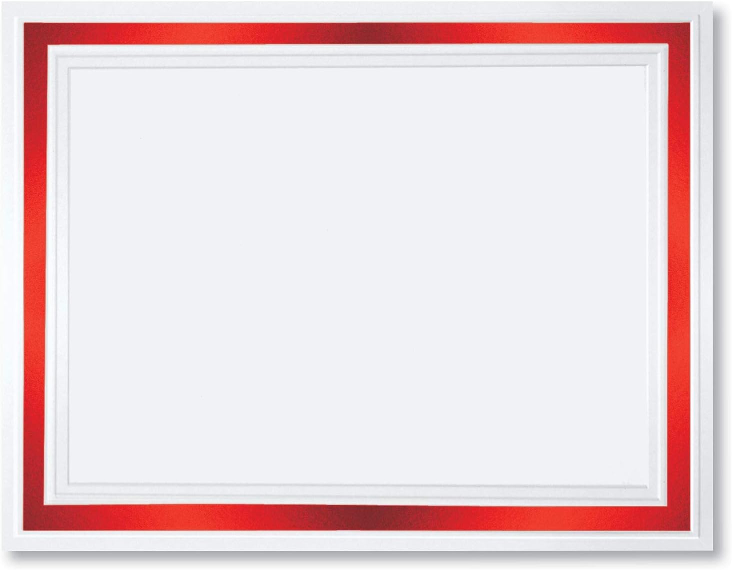 PaperDirect Pristine Specialty Certificates, 50 Sheets of 38lb White Paper, 8½" x 11", Red Bold Foil Border, Perfect for Awards, Students, Employees, Volunteers, Course Completion, Diplomas