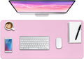 Boutilon Leather Desk Pad Protector,Non-Slip Mouse Pad,Laptop Desk Pad,Office Mouse Mat,Waterproof Leather Desk Blotter,Desk Writing Pad for Office and Home (S-Baby Pink,24"x 14")