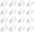 Swpeet 60 Pack White 1 Inch Nylon Plastic R-Type Cable Clips Clamp Kit, Nylon Screw Mounting Cord Fastener Clips with 60 Pack Screws for Wire Management