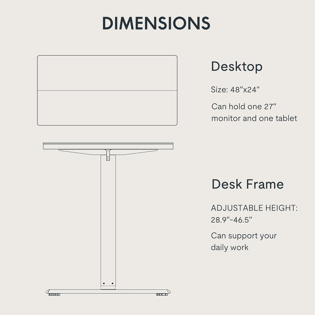 FLEXISPOT Standing Desk Electric Height Adjustable Desk with 48 x 24 Inch Splice Board, Home Office Computer Workstation, White Top + White Frame