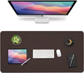 Vine Creations Leather Desk Mat Large 44" x 22", Desk Protector Mat, PU Leather Desk Pad, Non-Slip Large Mouse Pad, Desk Blotter, Desk Pads on Top of Desks, Office Desk Matt for Desktop (Dark Brown)