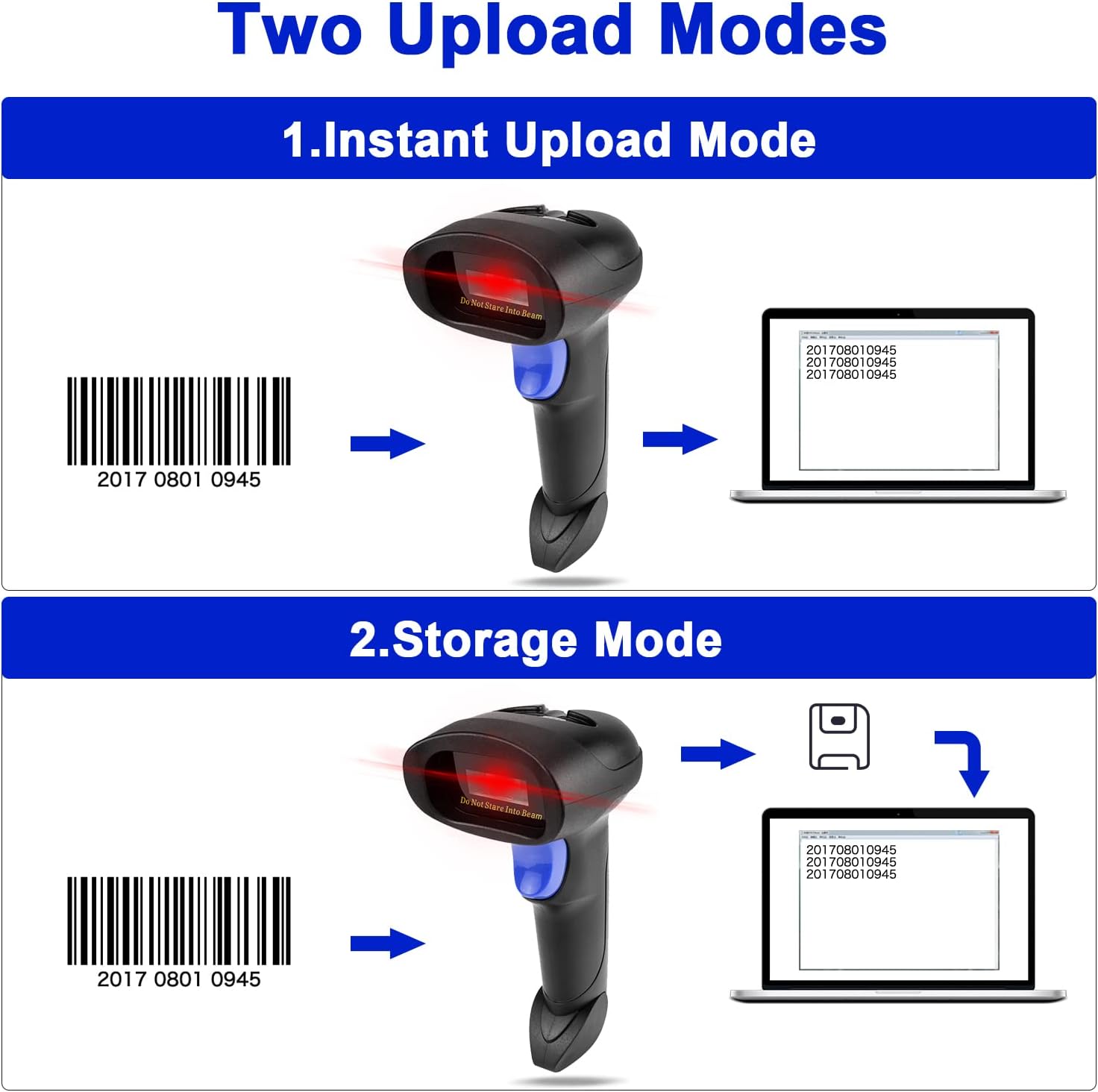 NetumScan Wireless Barcode Scanner with Stand, 2-in-1 Automatic USB Cordless 1D Barcode Reader Handheld CCD Bar Code Scanner with Stand for Store, Supermarket, Warehouse