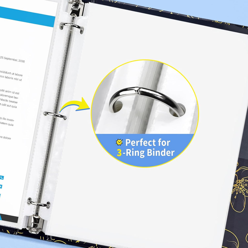 SUNEE Sheet Protectors 500 Packs for 3 Ring Binder, PVC-Free Clear Page Protectors 8.5x11 Inches Plastic Sleeves for Paper, Documents, Photos, Top Loading Binder Sleeves Letter Size