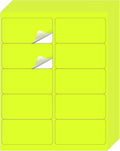 STARLIBOO Shipping Labels Stickers, 2"×4" Printable Fluorescent Mailing Labels for Laser/Inkjet Printing- Matte, Permanent Adhesive Stickers (20 Sheets, Fluorescent Yellow)