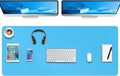 Boutilon Leather Desk Pad Protector,Non-Slip Mouse Pad,Laptop Desk Pad,Office Mouse Mat,Waterproof Leather Desk Blotter,Desk Writing Pad for Office and Home (XXXL-Blue,47"x 24")