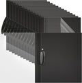 Teling 48 Pcs Report Covers with Sliding Bar Clear Plastic Presentation Folders 9.4 x 11.8 Inches Paper Binder Pocket Folder for Back to School Classroom Business Files Document Office (Black)