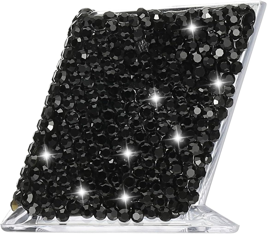 PATIKIL Rhinestone Business Card Holder, Crystal Business Card Holders Bling Business Card Organizer Display Stand for Desktop Desk Office Exhibition, Black