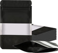 100 Pieces Smell Proof Mylar Resealable Food Storage Bags With Clear Window, Foil Pouch Stand-up for Self Sealing Supplies (Black, 4.7 x 7.8 Inch)