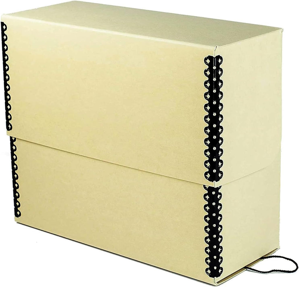 Lineco Archival Document Storage Box with Metal Edge, Acid-Free Tan Boxboard, Organize and Store Files, Prints, Photos, Letter-Sized Case 12.5" x 10.5" x 5" Wide