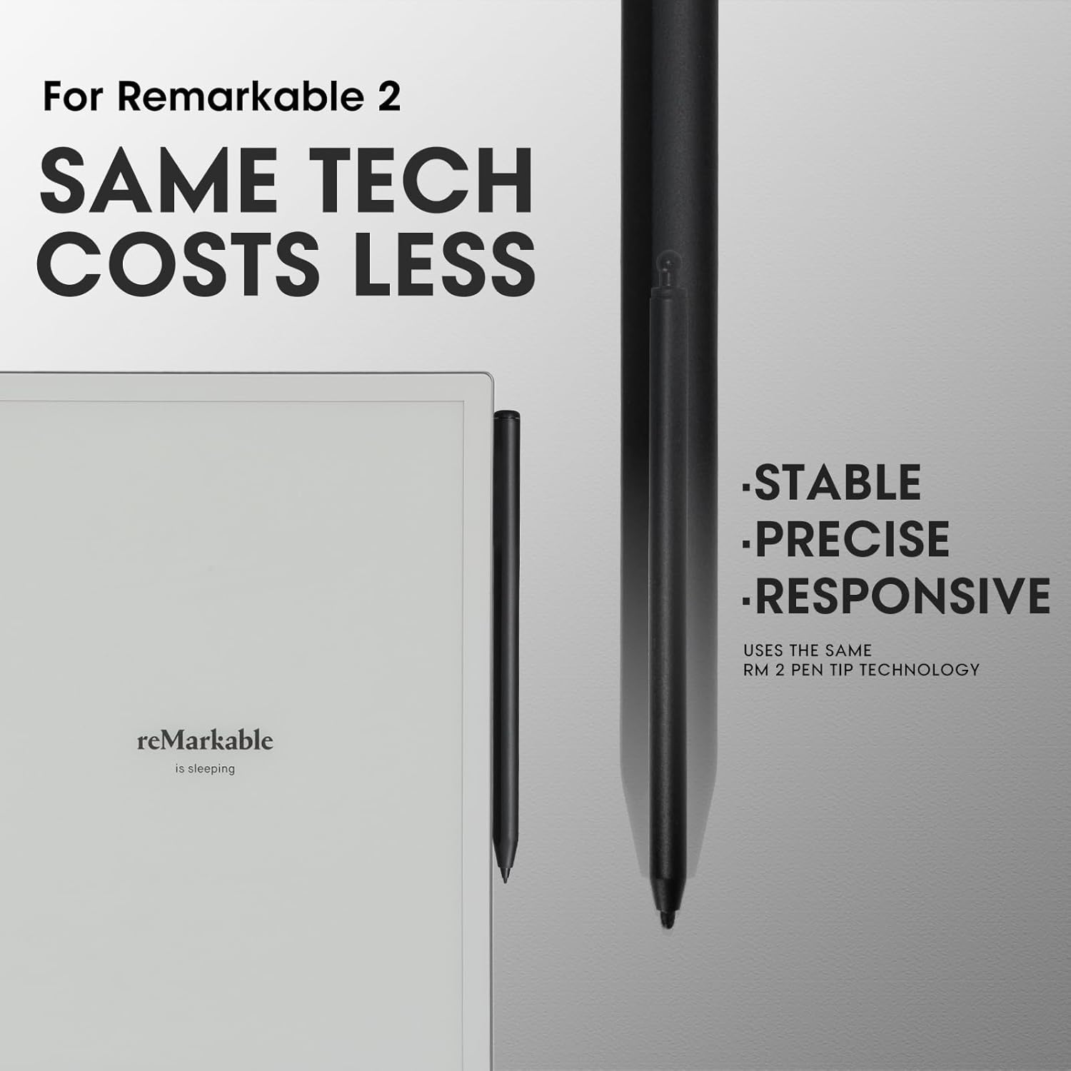 Magnetic Stylus Pen for Remarkable 2 Pen with Eraser, EMR Digital Stylus for Remarkable Pen Replacement Alternative Marker Plus, 4096 Pressure Sensitivity, Palm Rejection, Tilt Support with 10 Tips
