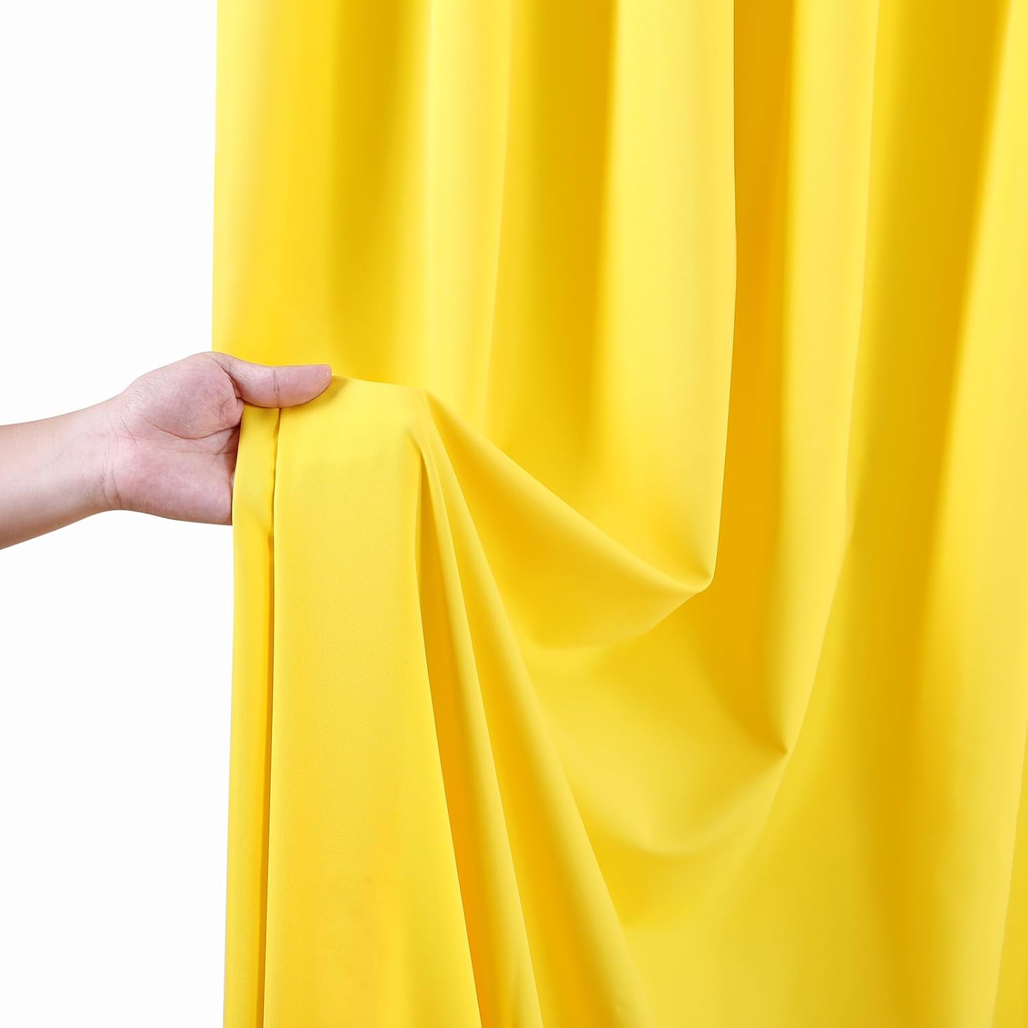 Yellow Backdrop Curtains Drapes 6 Panels 5ft x 10ft Polyester Photo Backdrop for Birthday Party Stage Window Decorations