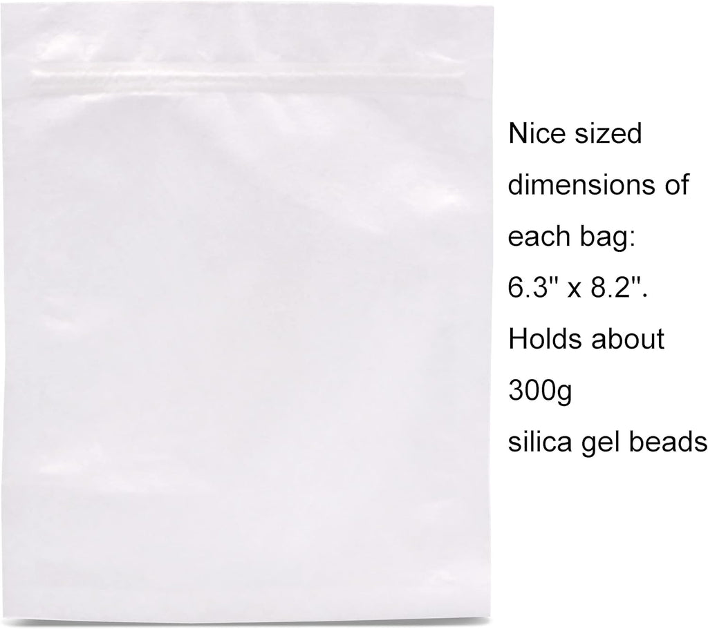 10 Packs Breathable Paper Bags, 6.3 by 8.2 Inch Zip Lock Storage Bags for Small Items, Silica Gel Beads, Desiccant, Jewelry, Samples