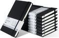 POPRUN 8 Pack Black Lined Journal Notebooks, Waterproof PU Leather Hardcover, A5 Classic College Ruled Journals for Writing, Business Work, School Note Taking, 5.5 x 8.3 inch, 240 Pages Notepad