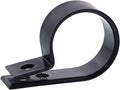 Secure 1 Inch Standard R Type UV Black Nylon Screw Mount Cable Clamp for Wire Management - 100 Pack