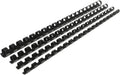 CR21-681012BK Binding Combs Plastic 21 Ring 25-90 Sheet Capacity, Max Binding A4 Size Paper, 1/4in, 5/16in, 3/8in, 1/2in, Black Multi-Size Pack of 100