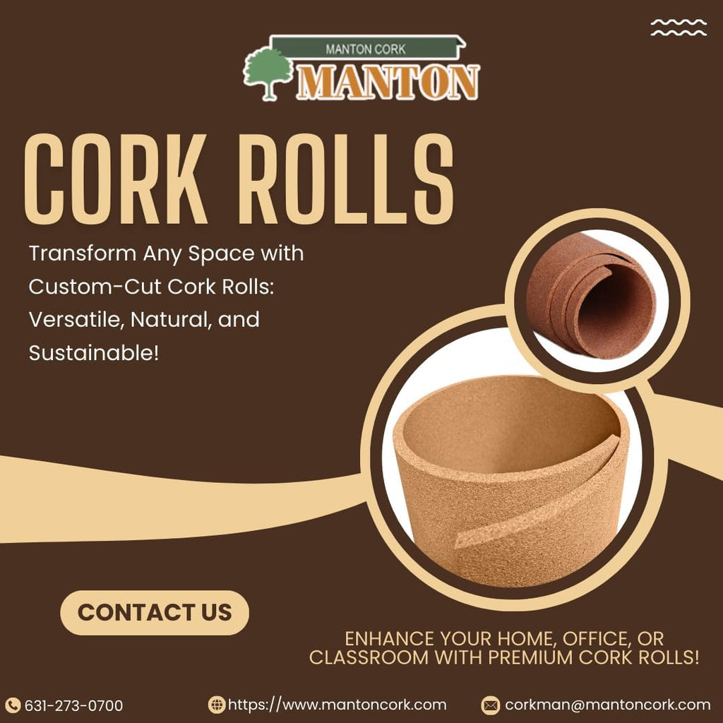 Manton Cork Premium Cork Roll - 4' x 25' x 1/4", 100% Natural Facing Grade Material for Bulletin Boards, Decorative Photo and Message Push Pin Displays - Perfect for Home, School, and Office