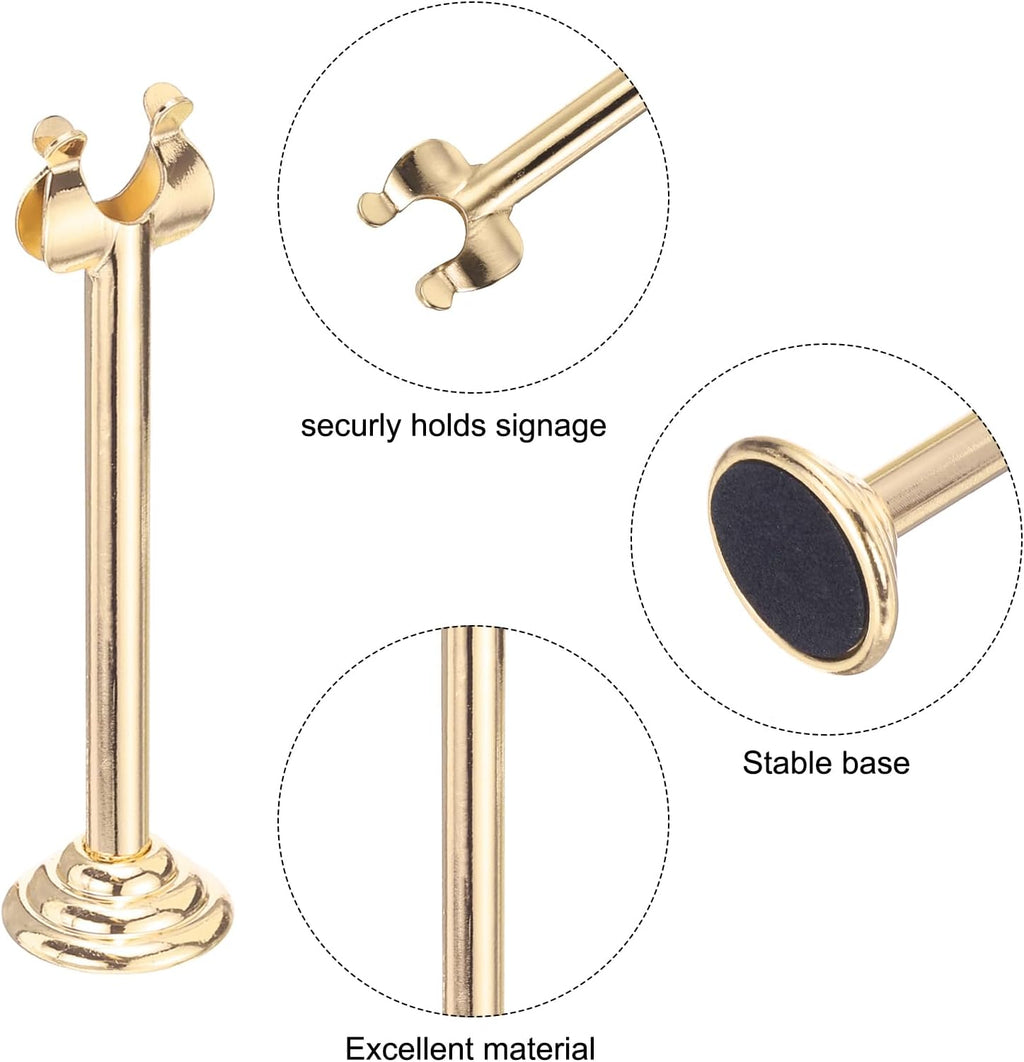 MECCANIXITY 12Pcs Table Number Holder 3.15 Inch Place Card Holder Picture Holders Gold Table Sign Holders for Wedding Anniversary Birthday Party