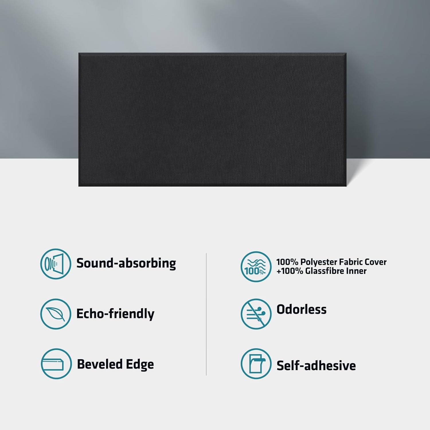 UMIACOUSTICS 4 PCS Fiberglass Acoustic Panels, 2“ Thick 23.6" x 11.8" Sound Absorbing Panels , Black