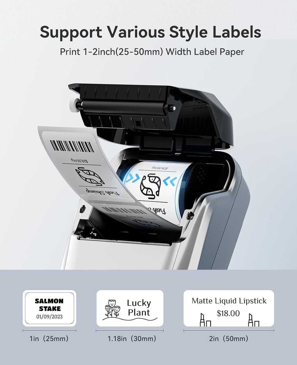 NIIMBOT B1 Label Maker Machine with Tape, Thermal Label Printer Easy to Use for Office Supplies, Home, Business, 2 Inch Label Maker with 2'' x1.18'' Labels