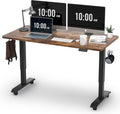Monomi 55" Electric Standing Desk,Height Adjustable Home Office Sit Stand Up Computer PC Table,Tall Standup Workstation, Gaming Writing Study Bedroom Rising Desks,Brown