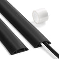 Floor Cable Cover 3ft Black, LZEOY Cord Covers for Wires on Floor, Cord Hider Floor Cable Management, Extension Cord Floor Cover Low Profile, Floor Cord Cover for Office/Carpet/Floor