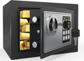 PATRON Small Safe Box for Money with Code and Keys，Solid Mini Safe for Kids with Digital Electronic Security Keypad for Home Office Hotel,Personal Money Safes for Cash,0.236 Cuft (Black)