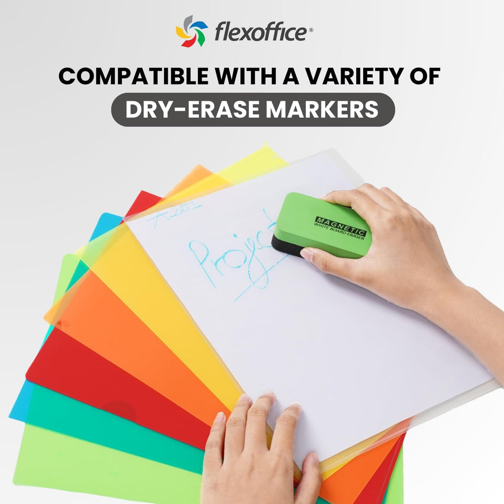 Letter Sized Poly Sleeves - 24 Pack, 6 Assorted Colors, Heavyweight for Sheets 8.5"x11", Project Pockets, Plastic Sleeves for documents Folders with L-Type, Page Protectors, Acid-Free