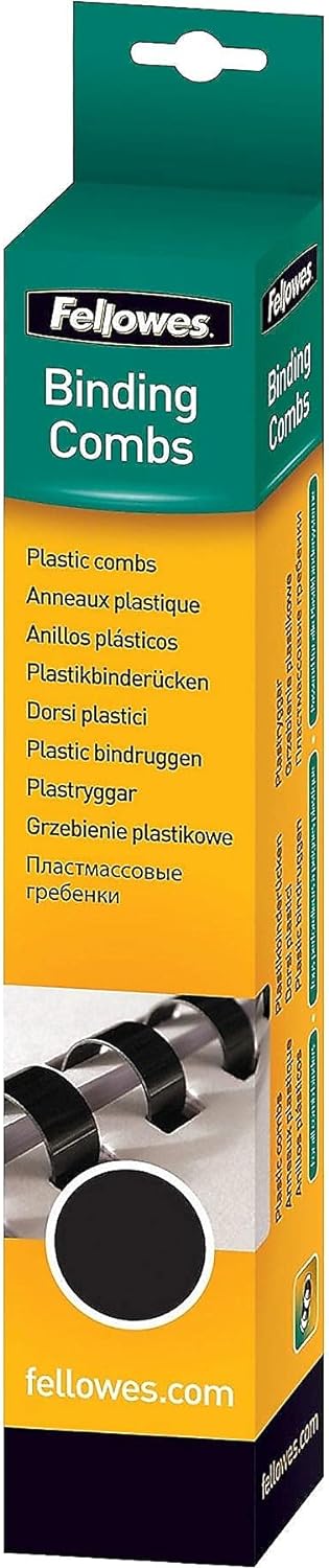 Fellowes Plastic Binding Comb 3/8" Black, 100Pack