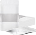 100 Pieces Smell Proof Mylar Bags, Resealable Food Storage Bags with Clear Window, Foil Pouch Stand-up Bags for Food Self Sealing Storage Supplies (White, 4 x 6 Inch)