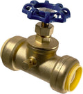 1 inch Push Fit Stop Valve with Drain and Vent, Push to Connect Brass Plumbing Fitting, Pex Pipe, Copper, CPVC, PE-RT, HDPE, 2-5-3=1, 1 Piece