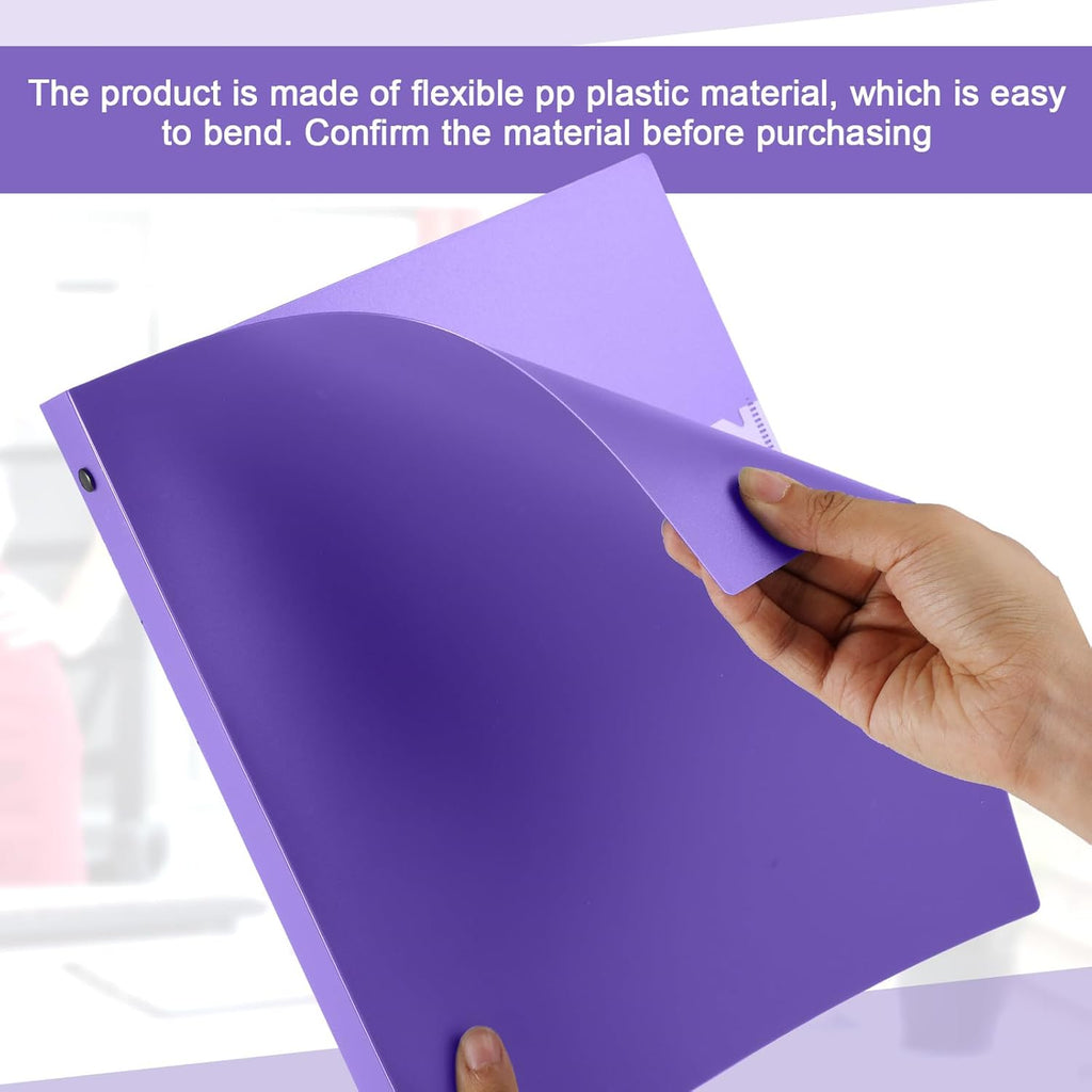 Henoyso 16 Pcs 3 Ring Binder 1/2'' Round Fits Letter Size 8. 5'' x 11'' Paper Plastic Flexible Binder Holds 100 Sheets with 1 Pockets Versatile Organizer for Office Home School (Blue Green Purple Red)