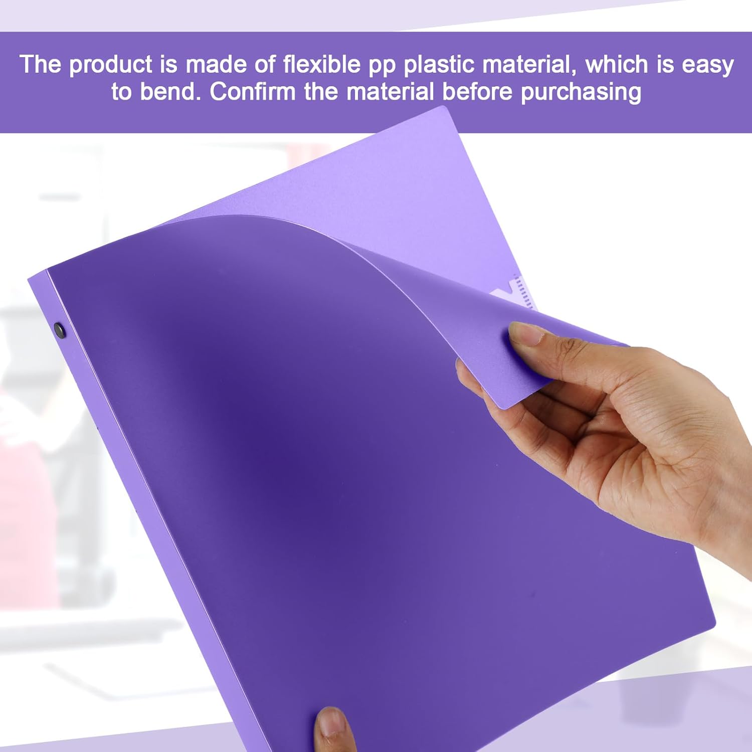 Henoyso 16 Pcs 3 Ring Binder 1/2'' Round Fits Letter Size 8. 5'' x 11'' Paper Plastic Flexible Binder Holds 100 Sheets with 1 Pockets Versatile Organizer for Office Home School (Blue Green Purple Red)