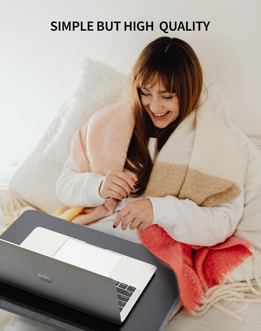 Portable Lap Laptop Desk with Pillow Cushion, Fits up to 15.6 inch Laptop, Lap Stand for Bed & Couch & Carpet, Book Tablet/Drawing Board/Computer Laptop Stand - Black