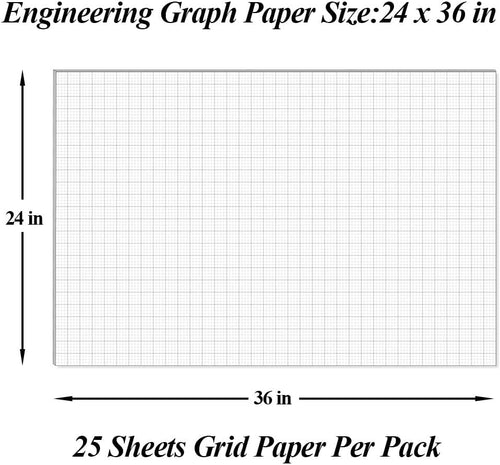 (2-Pack) Graph Paper Pad - 24" x 36" Large Graph Paper, 50 Sheets/100 Pages, 4"x4" Ruled Grid Paper for Engineer Architect Designer Mathematician Draftsmen Sketch House Commercial