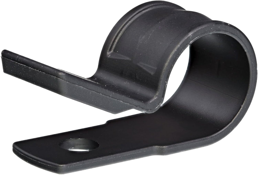 Secure 1/2 Inch Premium R Type UV Black Nylon Screw Mount Cable Clamp for Wire Management - 100 Pack