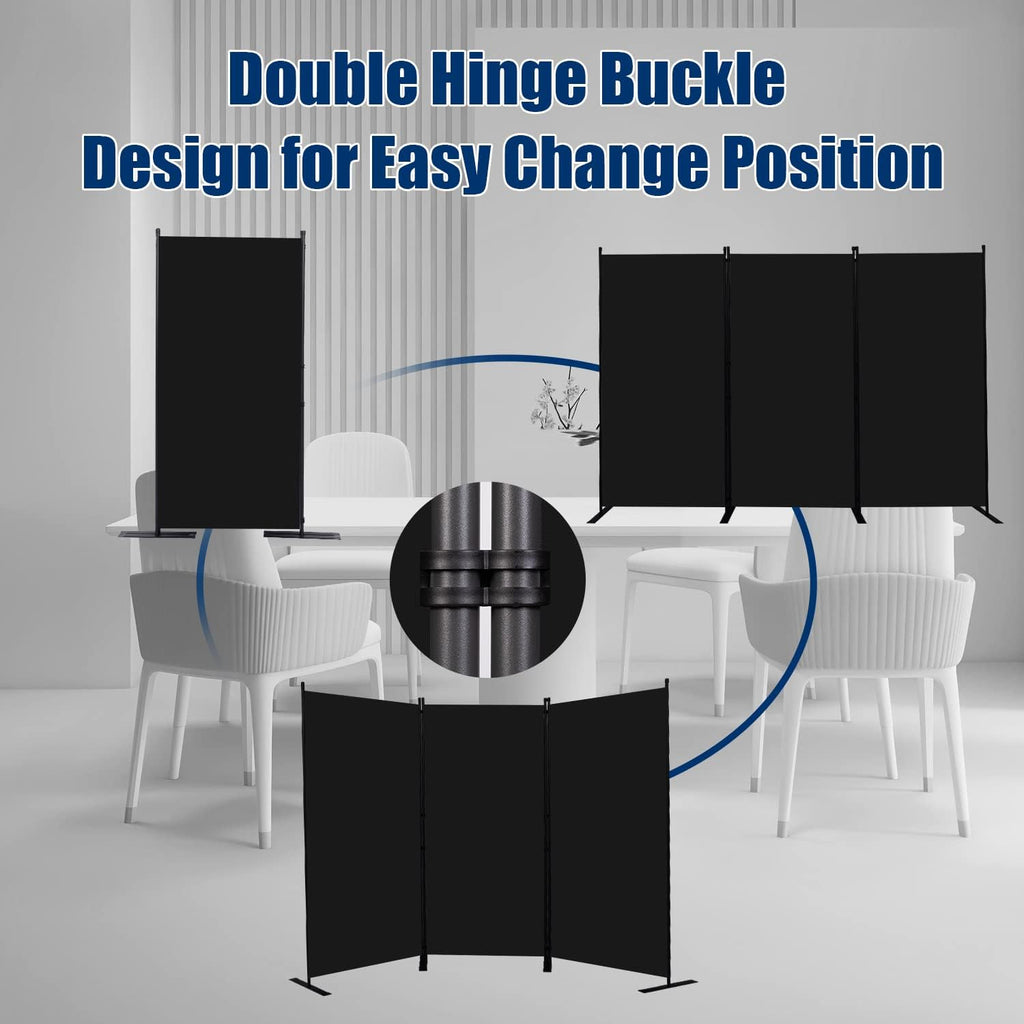 Room Divider 6FT Portable Room Dividers and Folding Privacy Screens, 102'' W Fabric Divider for Room Separation, 3 Panel Partition Room Dividers Freestanding Wall Divider Screen for Dorm Studio Office